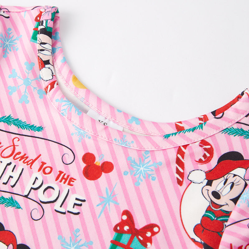 (In Stock G8-3-2)Girls Christmas Print Milk Silk Dress