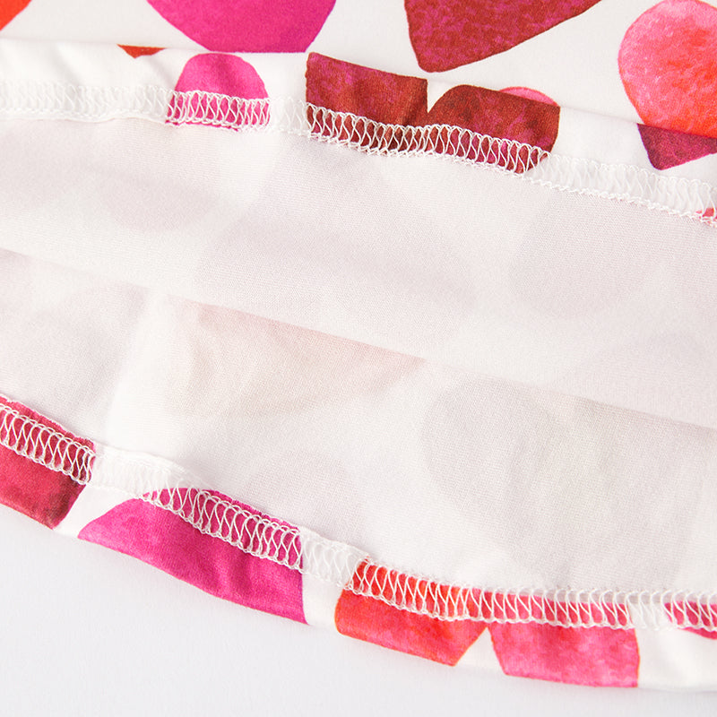 (In Stock E14-3-1)One Pack(8 Pieces total) Sale Girls Valentine's Day Print Dress