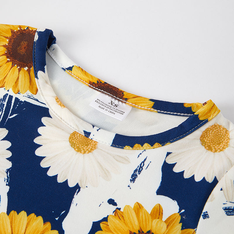 (In Stock G24-2-3 G33-2-2)Girls Fall Floral Print Dress with Faux Fur Vest