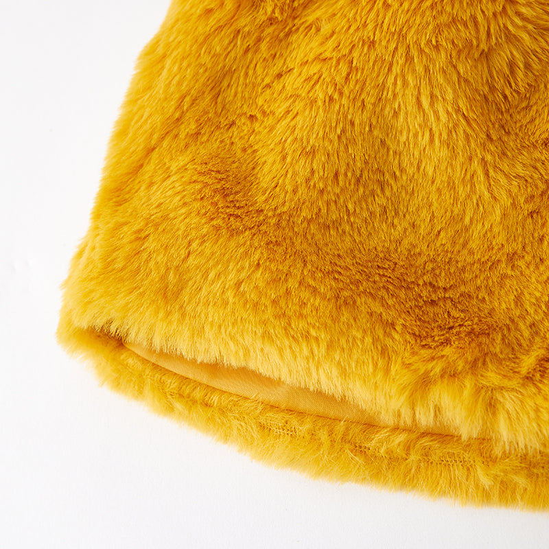 (In Stock G24-2-3 G33-2-2)Girls Fall Floral Print Dress with Faux Fur Vest