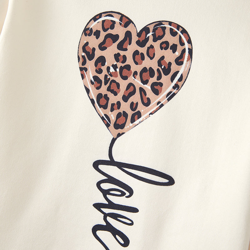 (In Stock L8-3-2)Girls Valentine's Day Print Outfit Set