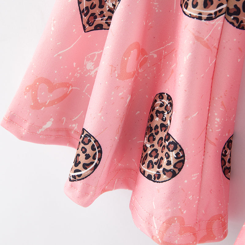 (In Stock L8-3-2)Girls Valentine's Day Print Outfit Set