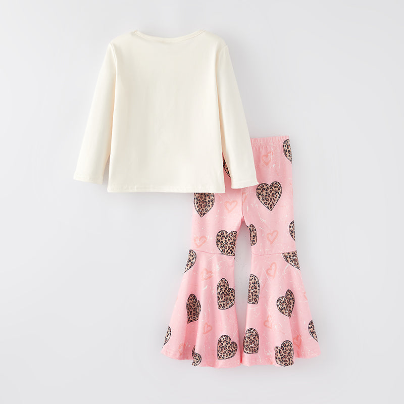 (In Stock L8-3-2)Girls Valentine's Day Print Outfit Set