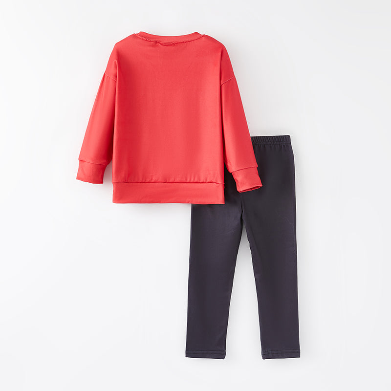 (In Stock L8-1-3)Girls Valentine's Day XOXO Print Outfit Set