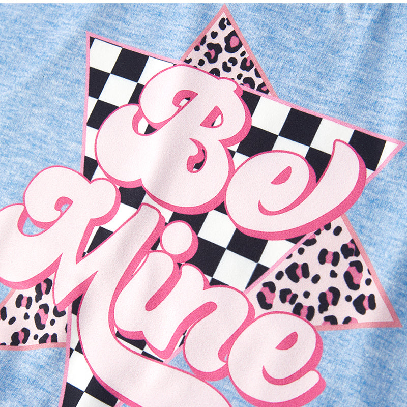 (In Stock L33-5-3)Girls Valentine's Day Be Mine Print Top