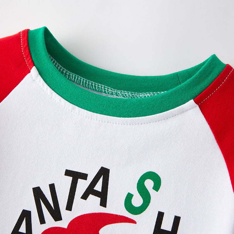(In Stock G7-3-2)Boys Christmas Santa Print Top
