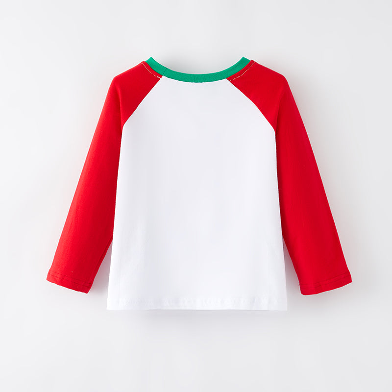 (In Stock G7-3-2)Boys Christmas Santa Print Top