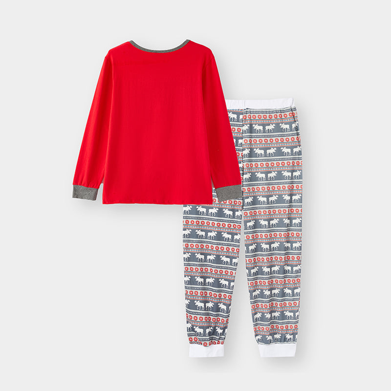 (In Stock G8-3-1)Mommy Christmas Elk Print Pajamas