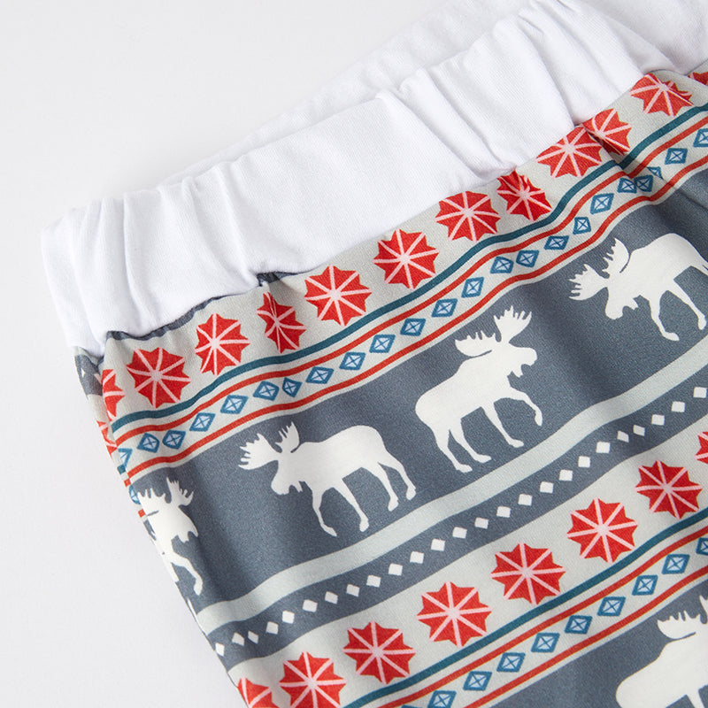 (In Stock G8-5-1)Daddy Christmas Elk Print Pajamas