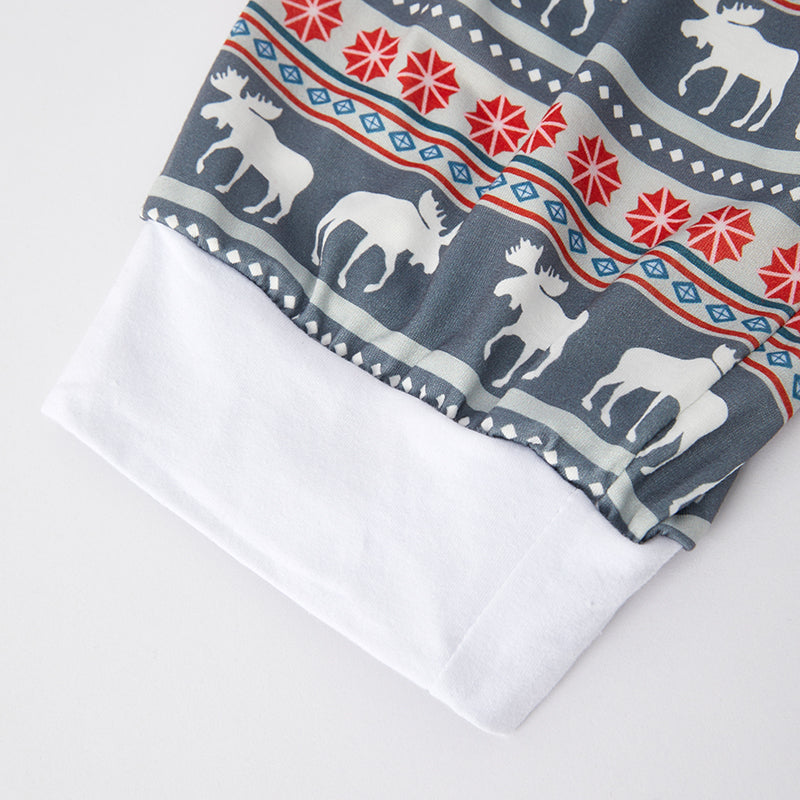 (In Stock G8-5-1)Daddy Christmas Elk Print Pajamas