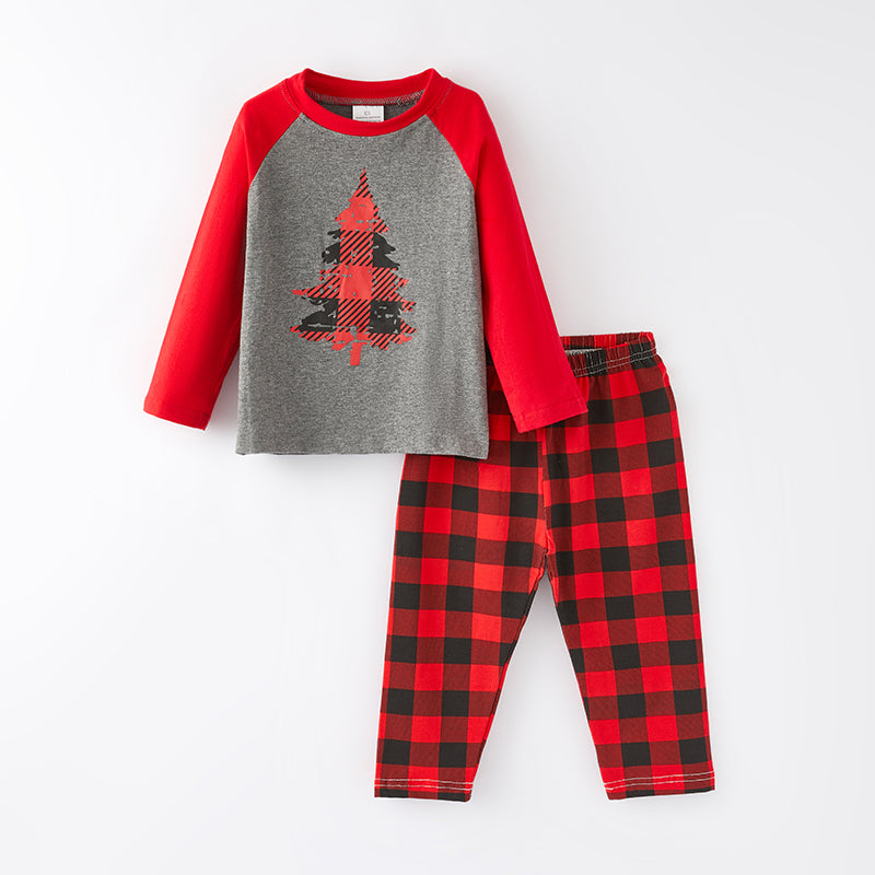 (In Stock G9-1-1)Girls Christmas Print Pajamas