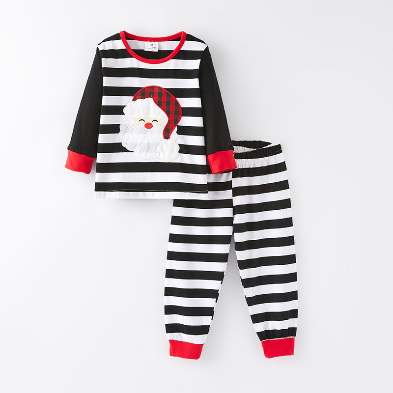 (In Stock G8-1-1)Boys Christmas Santa Applique Outfit Set