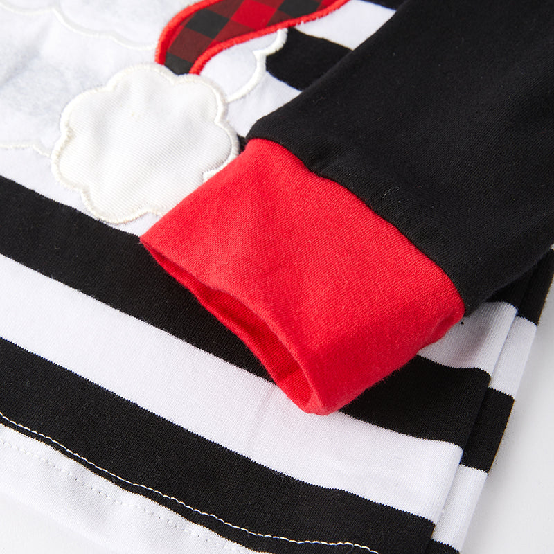 (In Stock G8-1-1)Boys Christmas Santa Applique Outfit Set