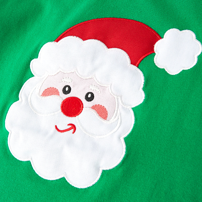 (In Stock G8-2-2)Boys Christmas Santa Applique Outfit Set