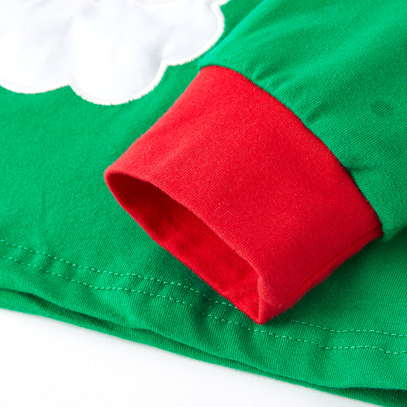 (In Stock G8-2-2)Boys Christmas Santa Applique Outfit Set