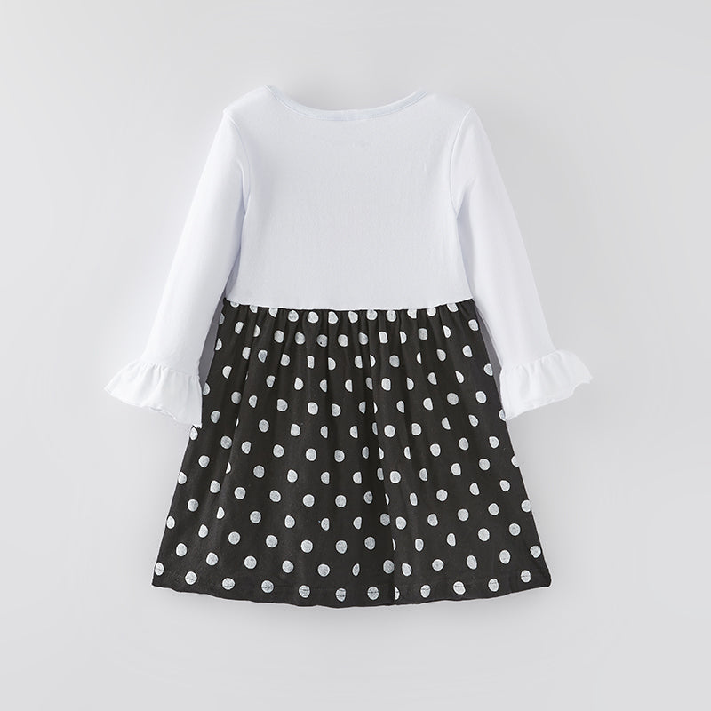 (In Stock G8-3-3)Girls Christmas Snowman Applique Dress