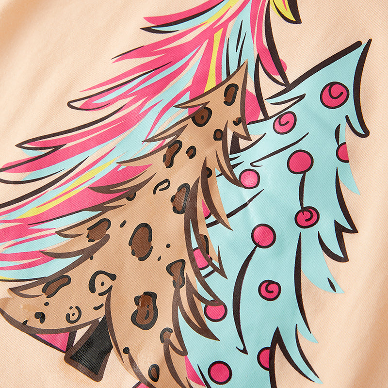 (In Stock G7-2-2)Girls Christmas Print Cotton Top