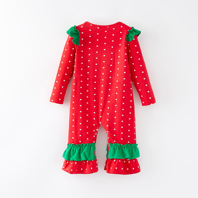 (In Stock L36-1-2)Baby Girls Christmas Elk Applique Romper