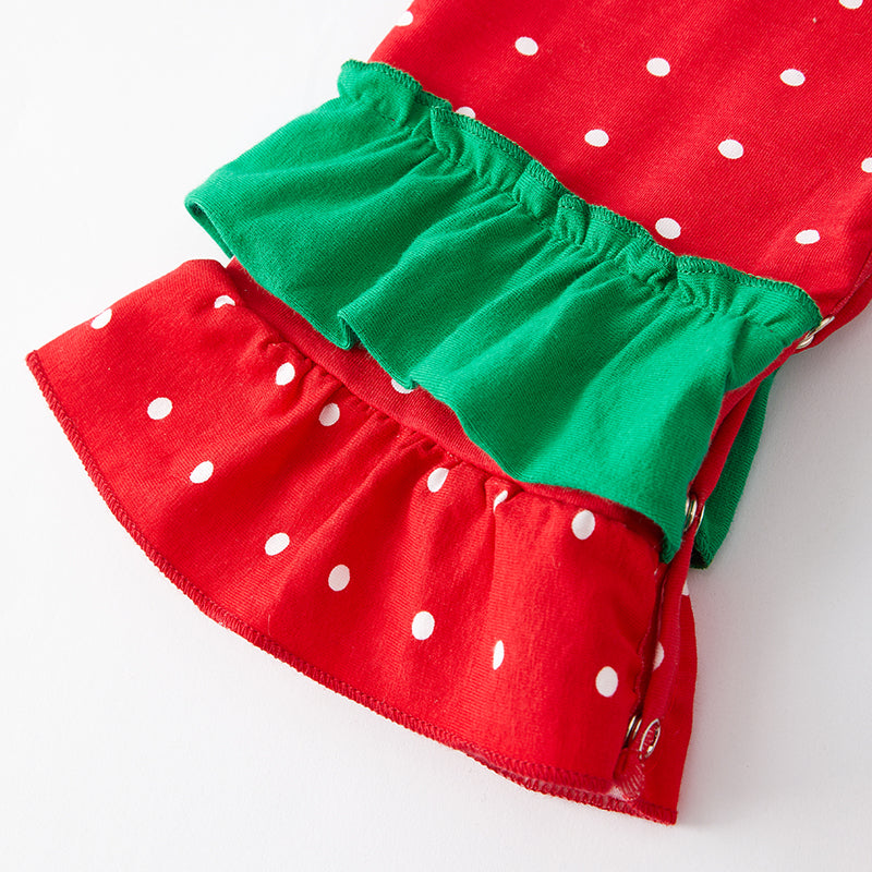 (In Stock L36-1-2)Baby Girls Christmas Elk Applique Romper