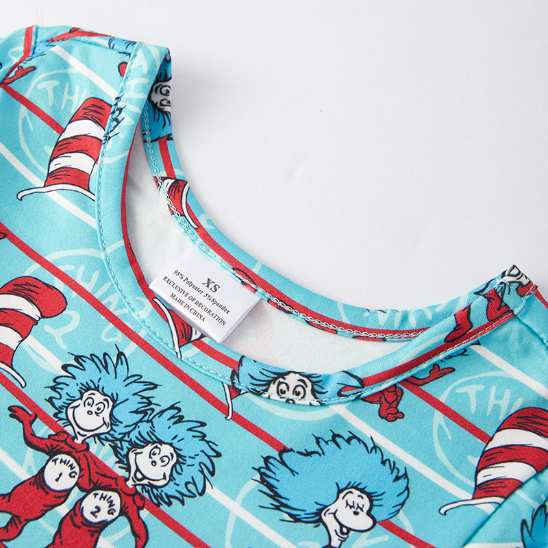 (In Stock L32-2-1)Girls Fall DR SEUSS Print Dress