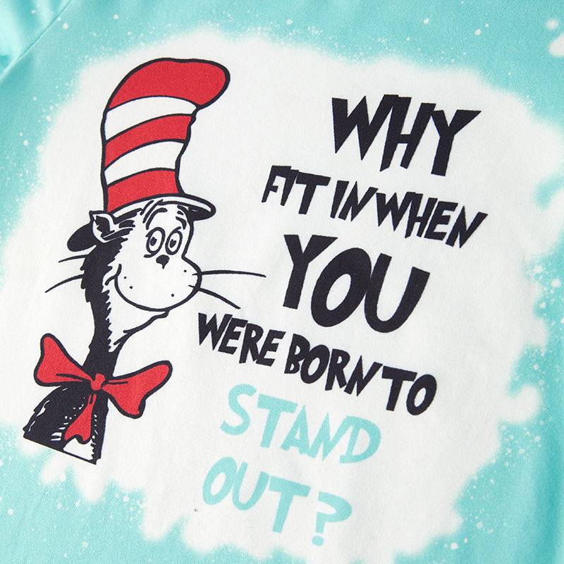 (In Stock L32-1-1)Girls Fall DR SEUSS Print Outfit Set