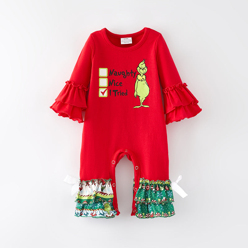 (In Stock L36-4-2)One Pack(15 Pieces total) Sale Baby Girls Christmas Print Romper