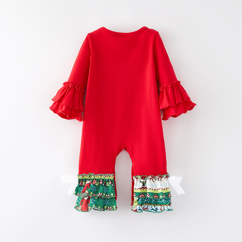 (In Stock L36-4-2)One Pack(15 Pieces total) Sale Baby Girls Christmas Print Romper