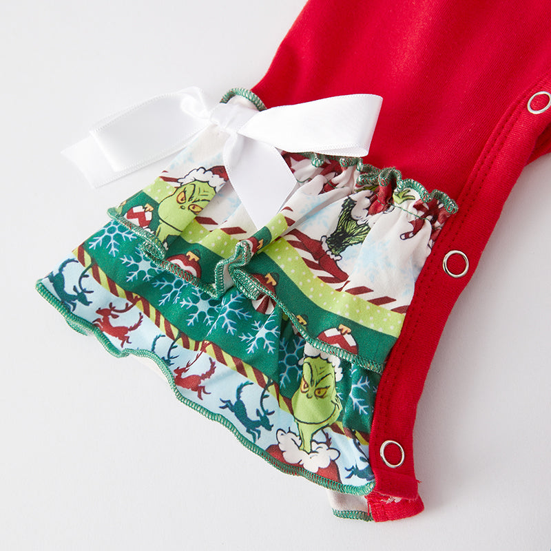 (In Stock L36-4-2)One Pack(15 Pieces total) Sale Baby Girls Christmas Print Romper