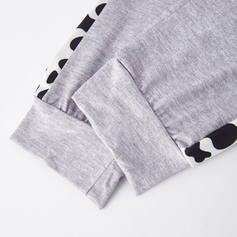 (In Stock G25-1-1)One Pack(13 Pieces total) Girls Valentine's Day Cow Print Outfit Set