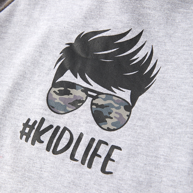 (In Stock Q7-2-2)Boys Fall Kid Life Print Hoodie