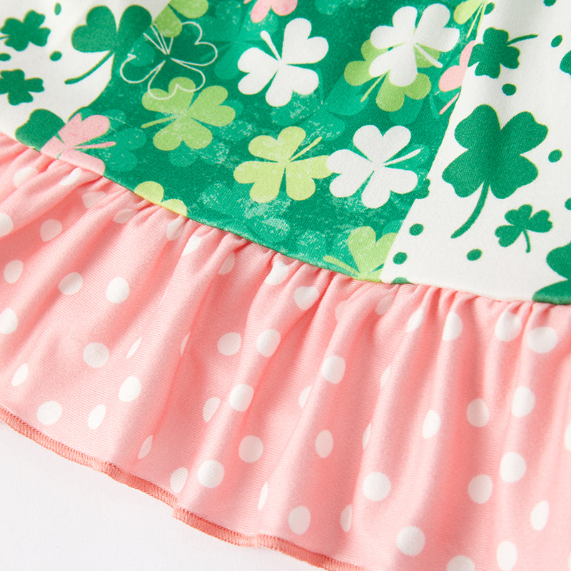 (In Stock G22-5-2)Girls St.Patrick's Day Print Dress