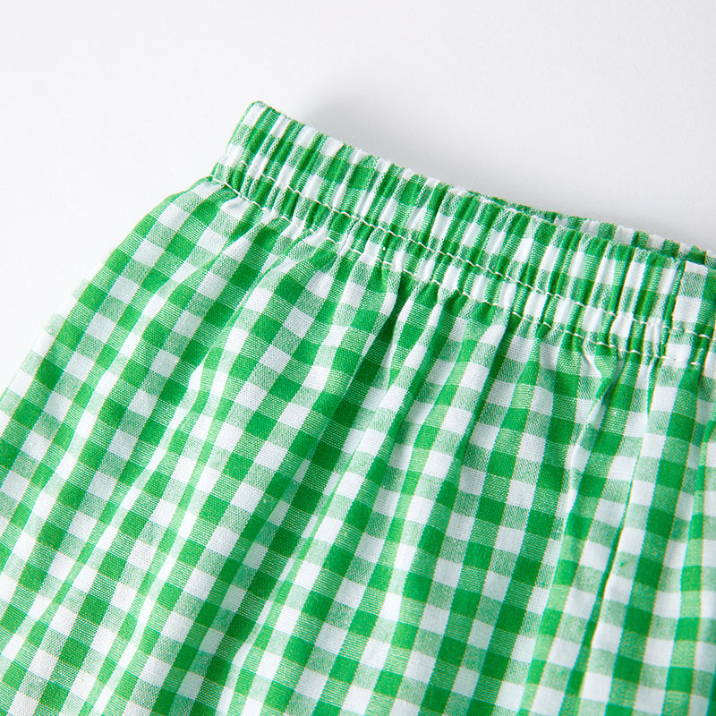 (In Stock G25-3-1)Boys St.Patrick's Day Shamrock Embroidery Smocked Outfit Set