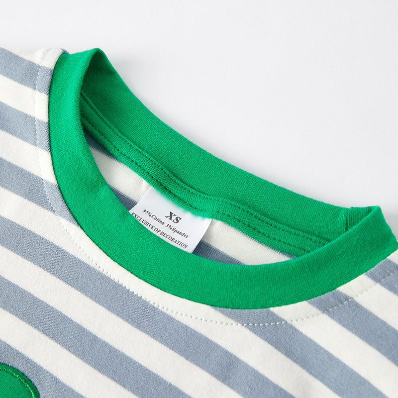 (In Stock G22-5-1)Boys St.Patrick's Day Shamrock Applique Cotton Top