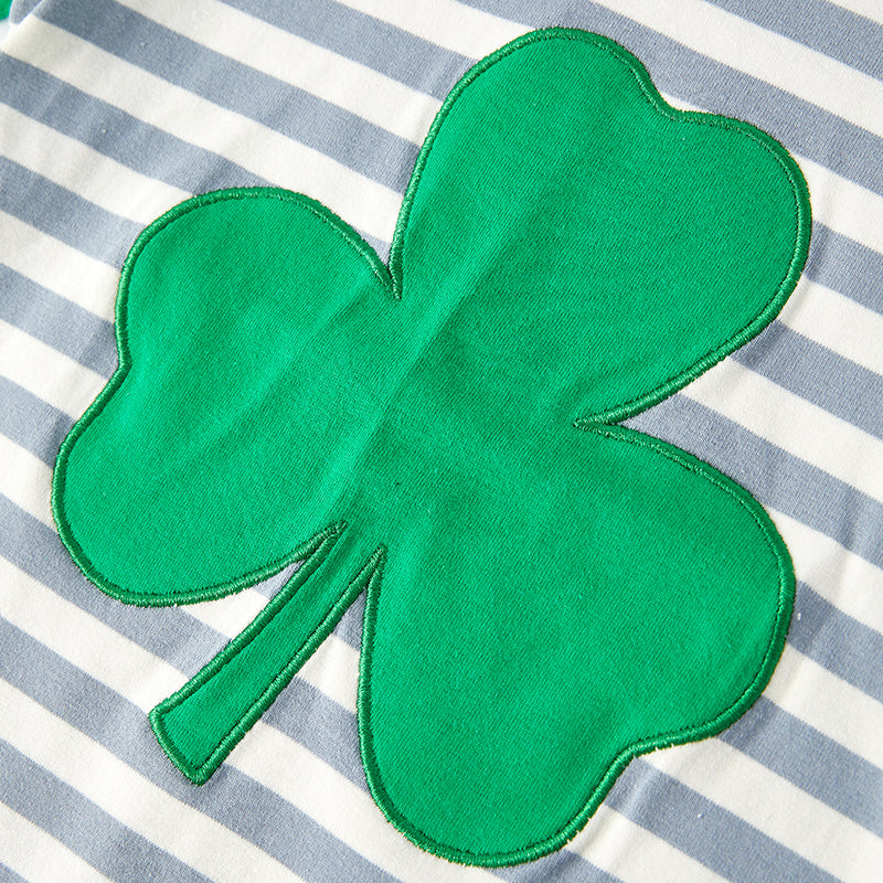 (In Stock G22-5-1)Boys St.Patrick's Day Shamrock Applique Cotton Top
