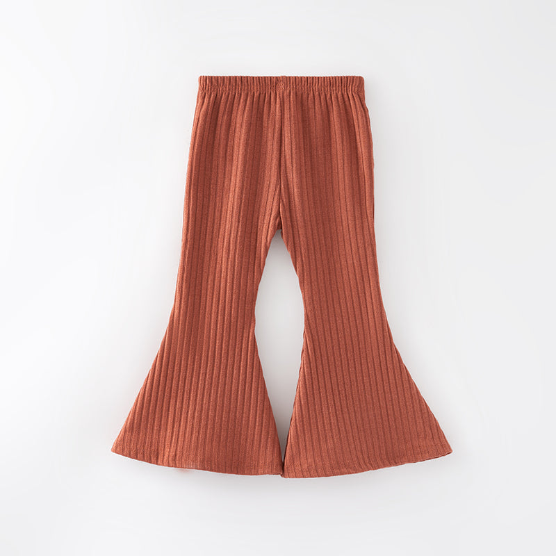 (In Stock G29-5-1)Girls Spring Khaki Rib Fabric Pants