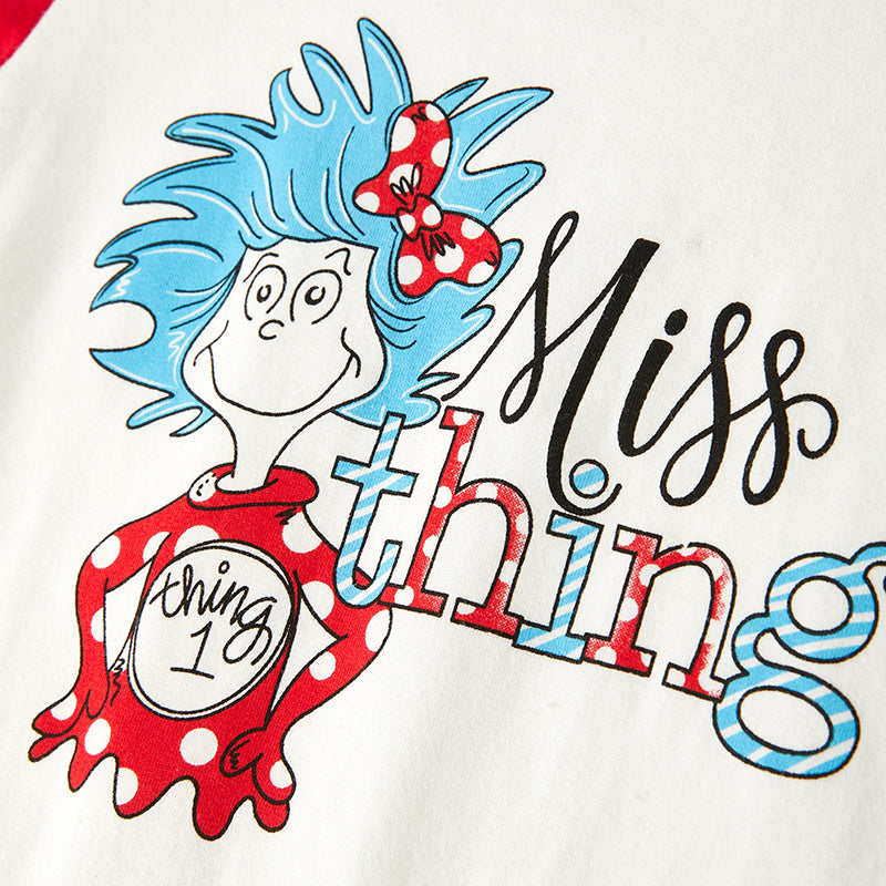 (In Stock L32-2-1)Girls Spring DR SEUSS Print Pajamas