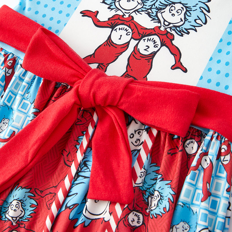 (In Stock L32-1-1)Girls Spring DR SEUSS Print Dress