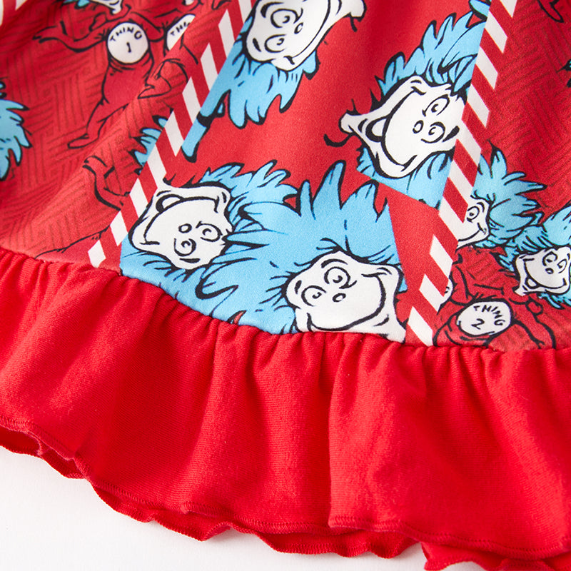 (In Stock L32-1-1)Girls Spring DR SEUSS Print Dress
