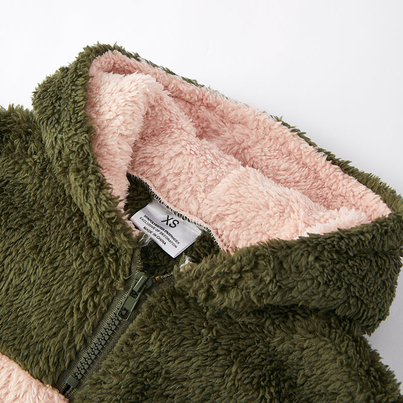 (In Stock G26-3-1 G26-1-1)Mommy and Me Fall Color-matching Leopard Print Fleece Hoodie