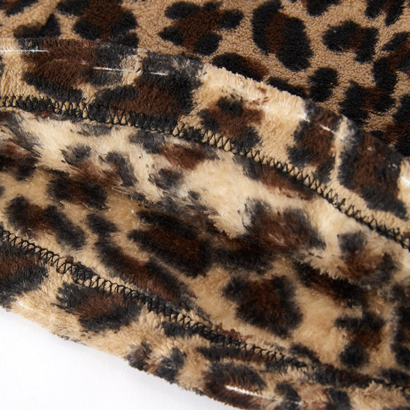 (In Stock L15-4-1)Girls Fall and Winter Leopard Plush Coat