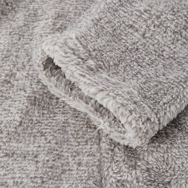 (In Stock L15-1-3)Adults Fall and Winter Grey Plush Coat