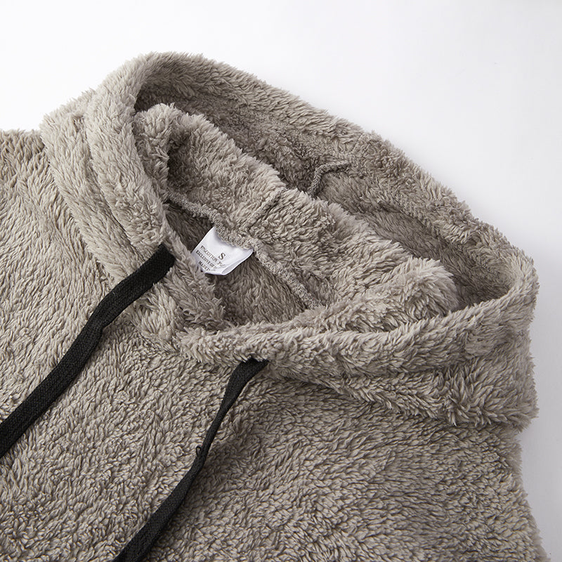 (In Stock L15-2-3)Adults Fall and Winter Grey Plush Hoodie