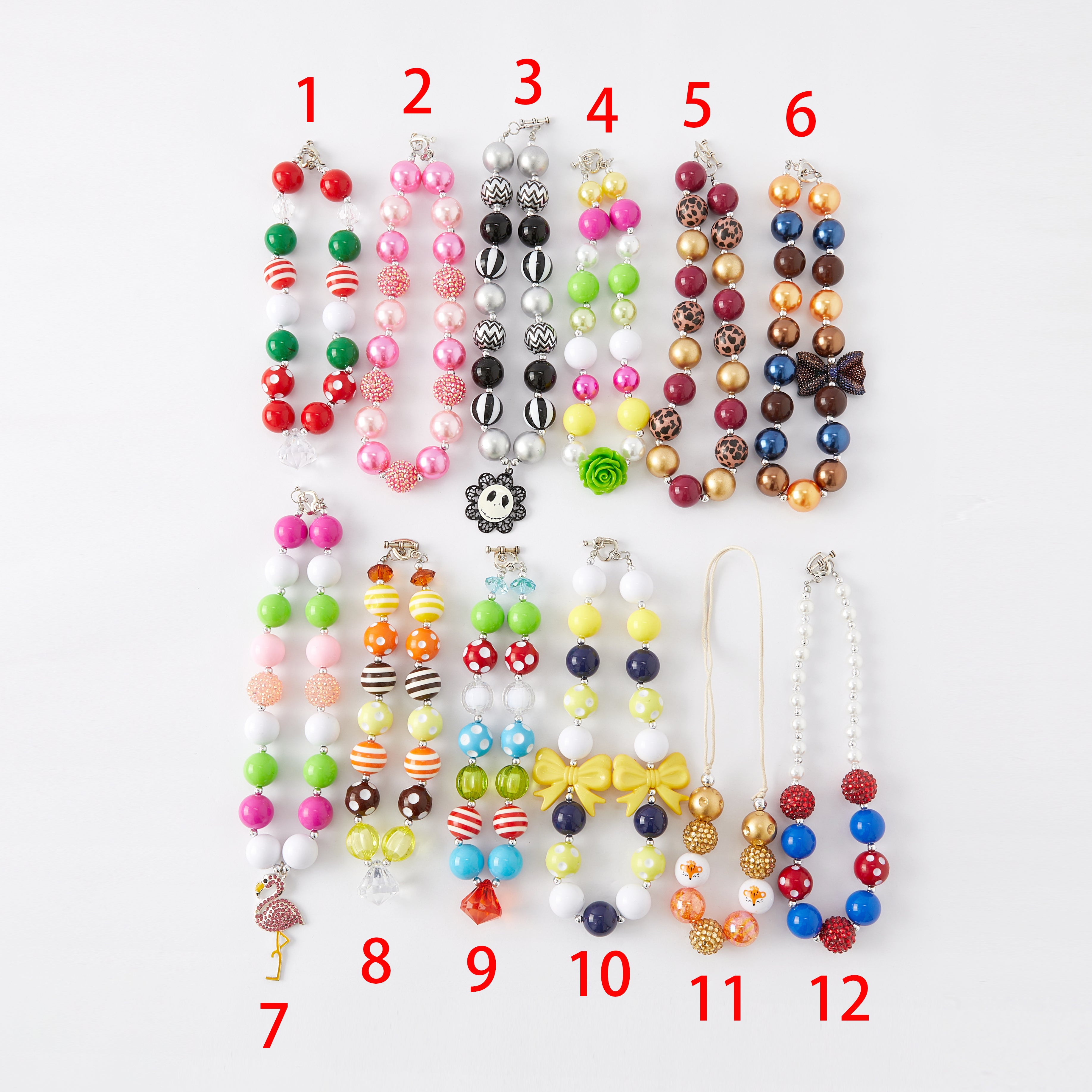 (In Stock G11)Girls Rhinestone Beaded Necklace