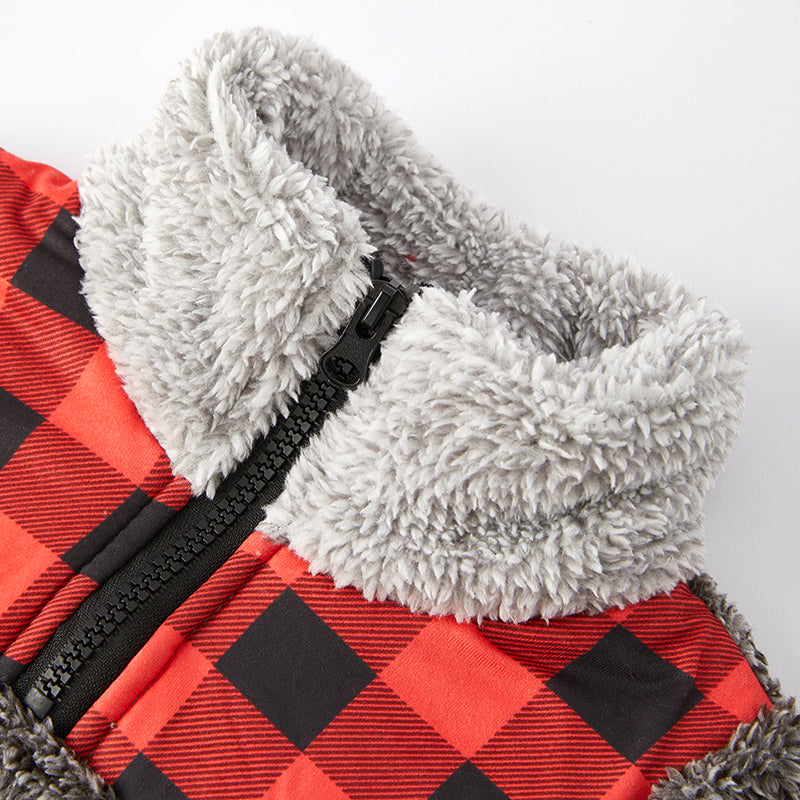 (In Stock L18-2-3)Girls Fall and Winter Grey Plush Coat