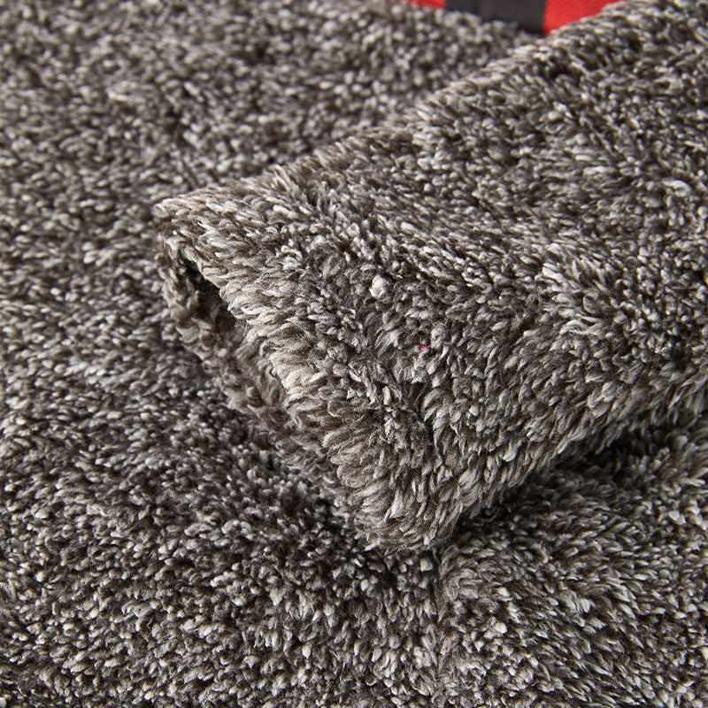 (In Stock L18-2-3)Girls Fall and Winter Grey Plush Coat