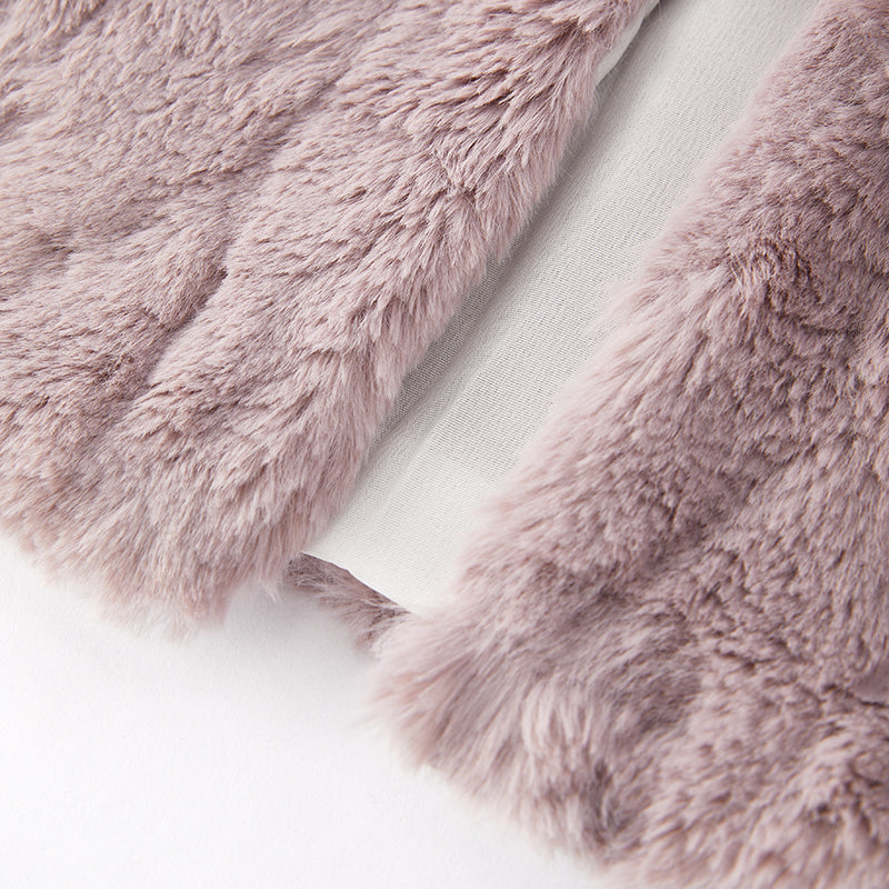 (In Stock G5-3-1)Girls Fall Smoky Pink Faux Fur Vest