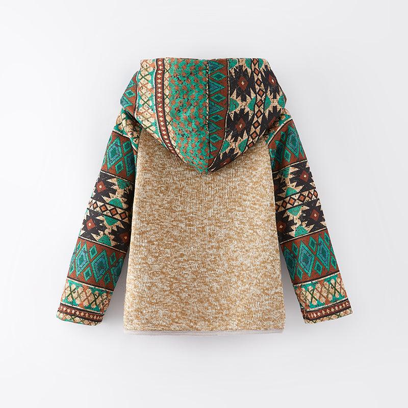 (In Stock L17-1-1)Girls Fall Ethnic Style Print Hoodie