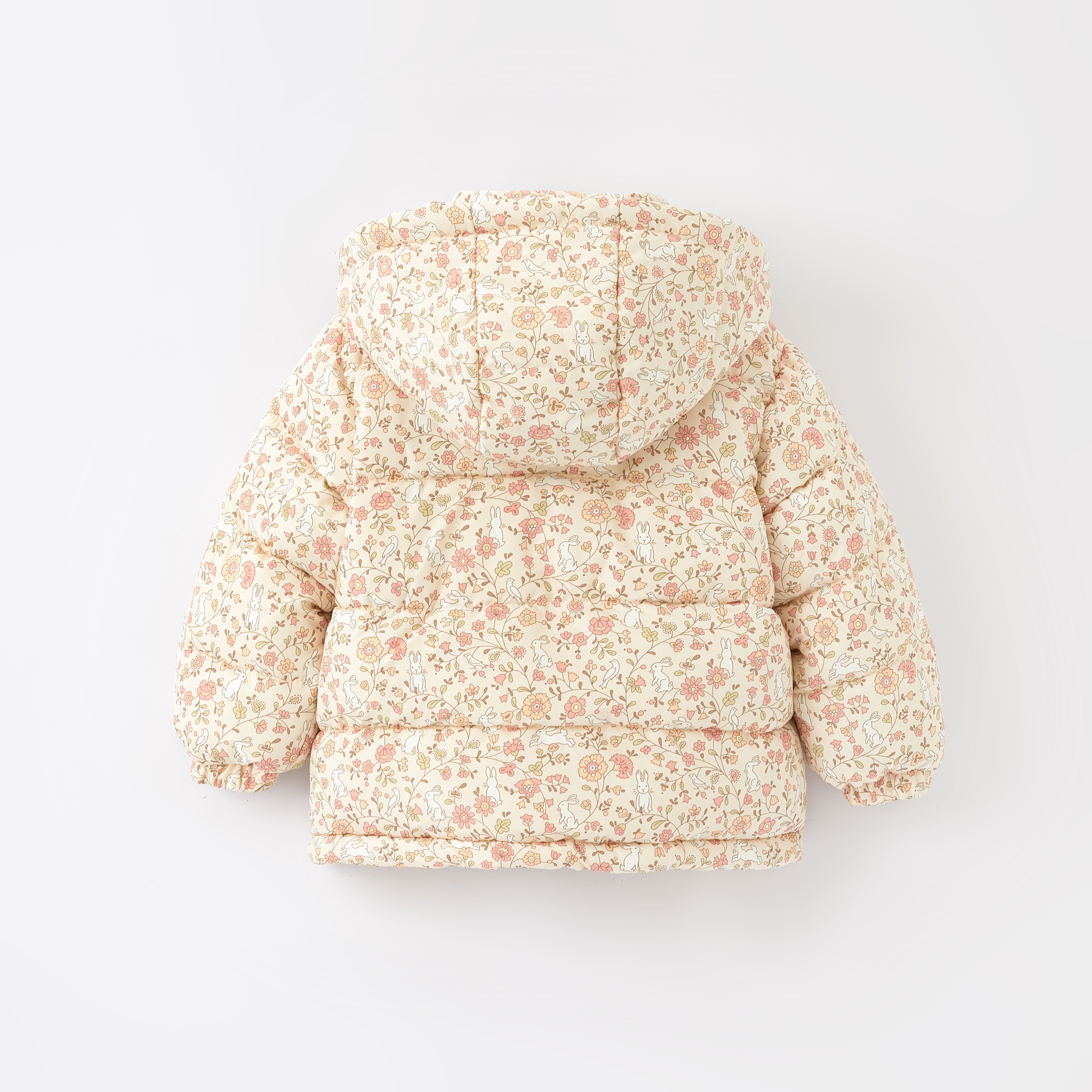 (Pre Order)Adorable Floral Winter Coats with Oversized Bows for Little Girls