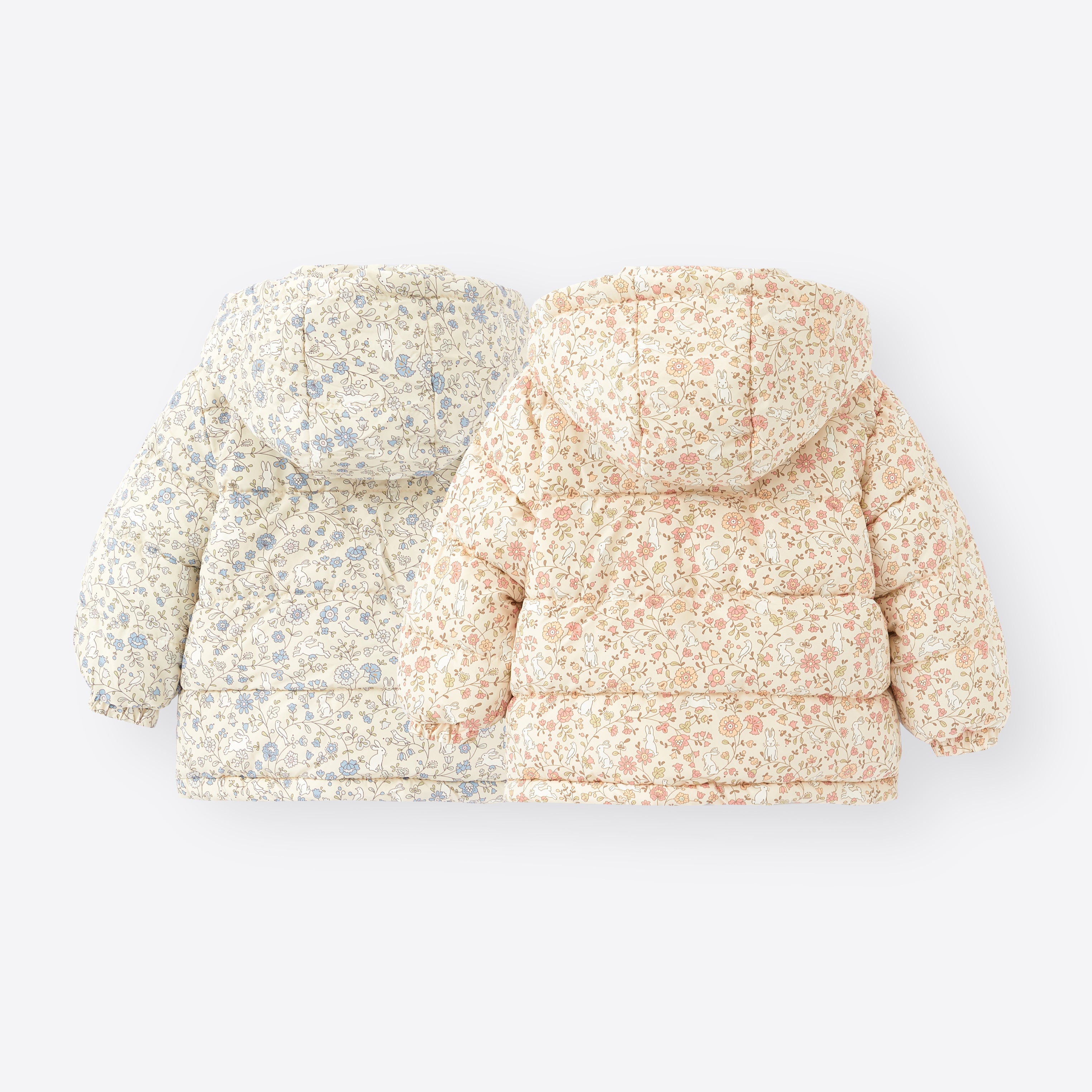 (Pre Order)Adorable Floral Winter Coats with Oversized Bows for Little Girls