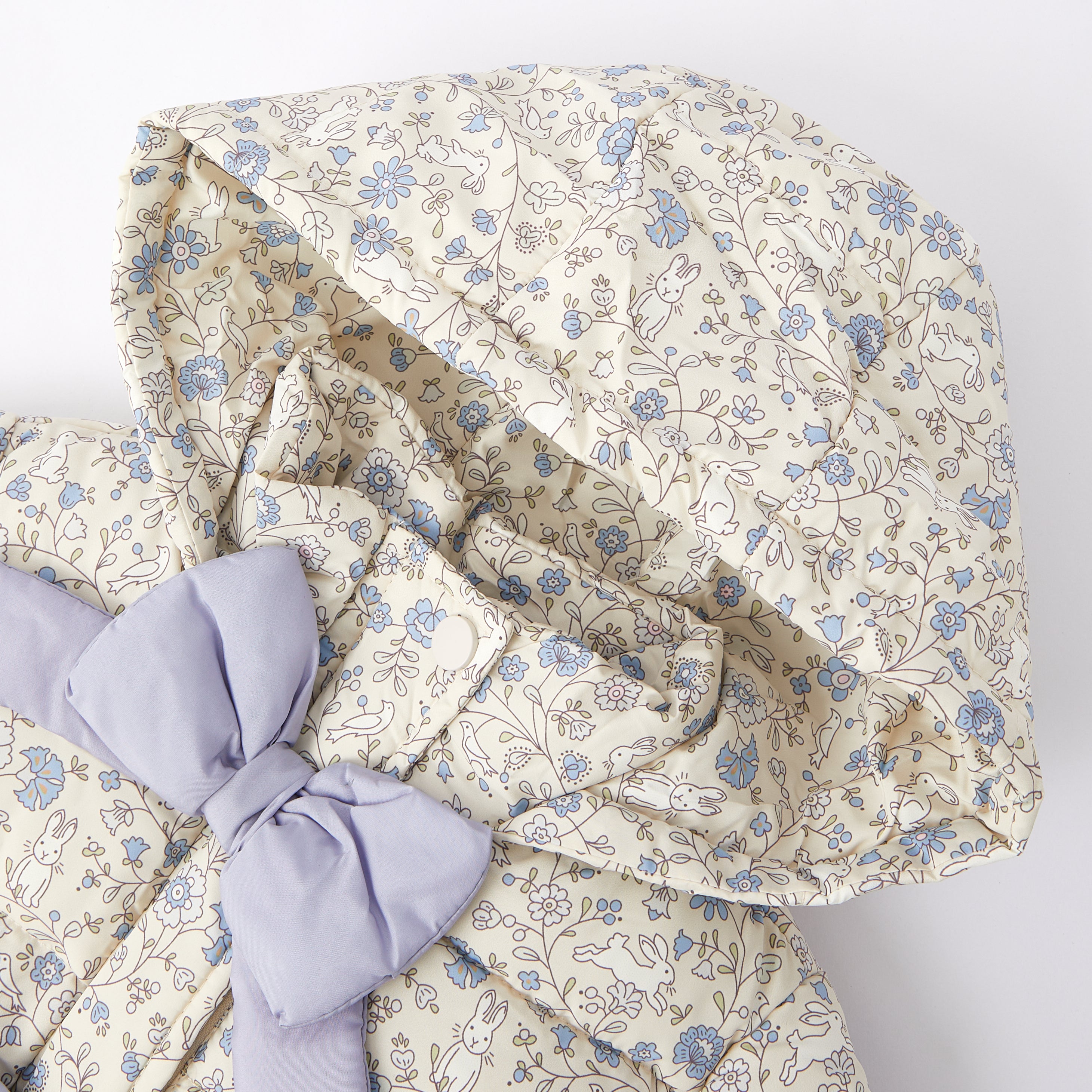 (Pre Order)Adorable Floral Winter Coats with Oversized Bows for Little Girls